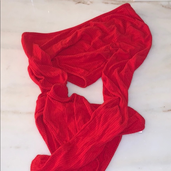 Red Emma & Sam Asymmetric bodysuit - Picture 2 of 6